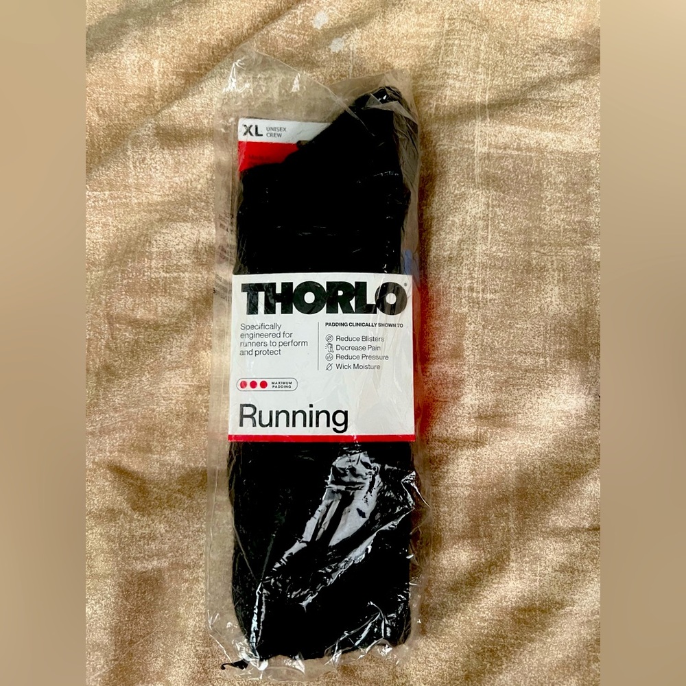 Thorlos XJ Max Cushion Running Crew Socks Black Unisex